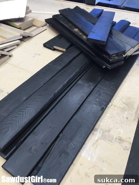 Staining Reclaimed Wood Arrow Components Pre-staining pallet wood planks for arrow project