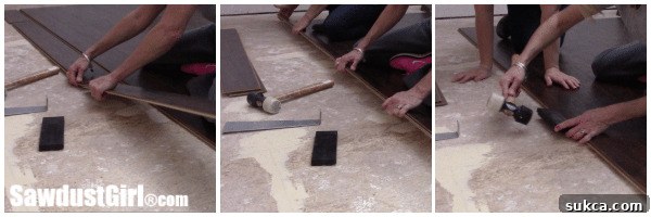 Tip for stabilizing laminate flooring during installation