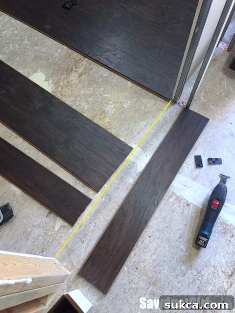 Preparing a doorway for laminate flooring threshold installation