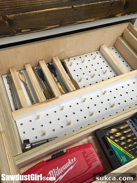 Adjustable dividers for drawer storage.