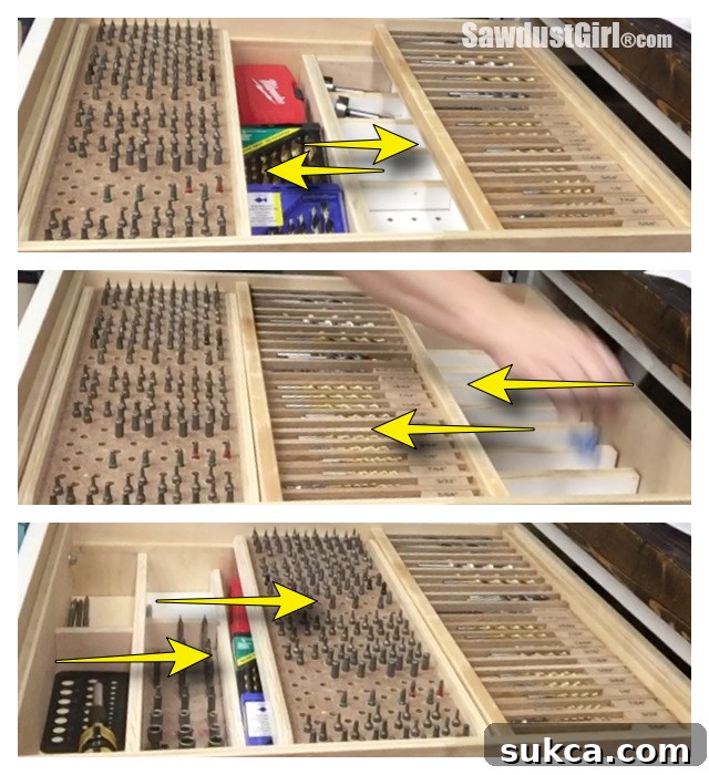 Drill Bit Drawer Storage Organizer