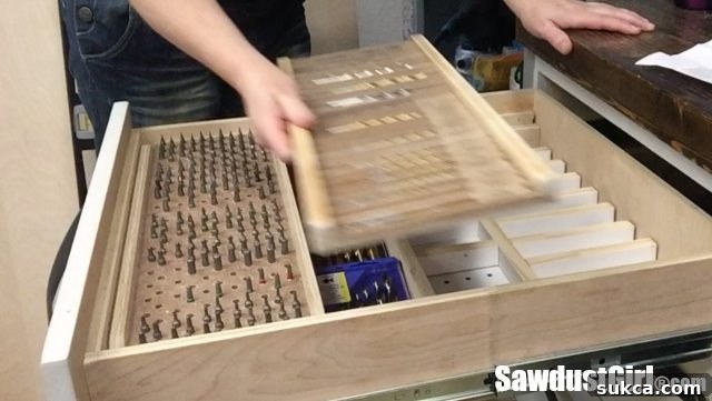 Easily Removable Top Drill Bit Organizer Tray