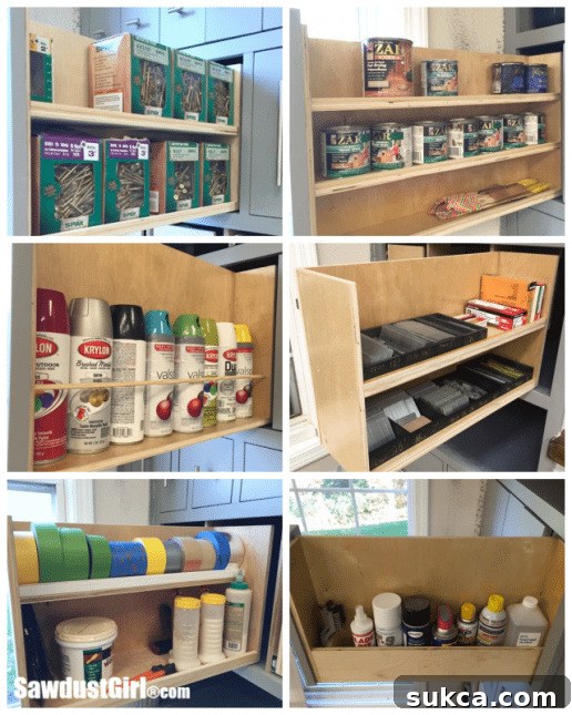 Organized Workshop with Vertical Drawers Vertical Drawers for Organized Workshop Storage