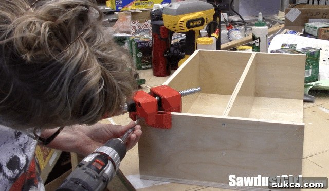 Drawer Box Ready for Shelves Completed Drawer Frame Assembly