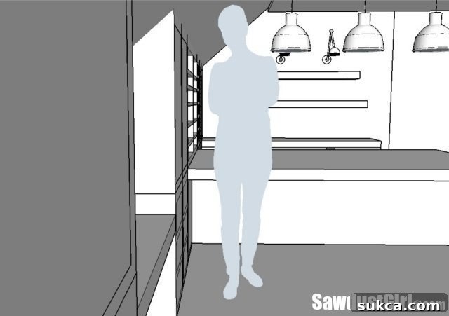 Craft room design showing workspace ergonomics