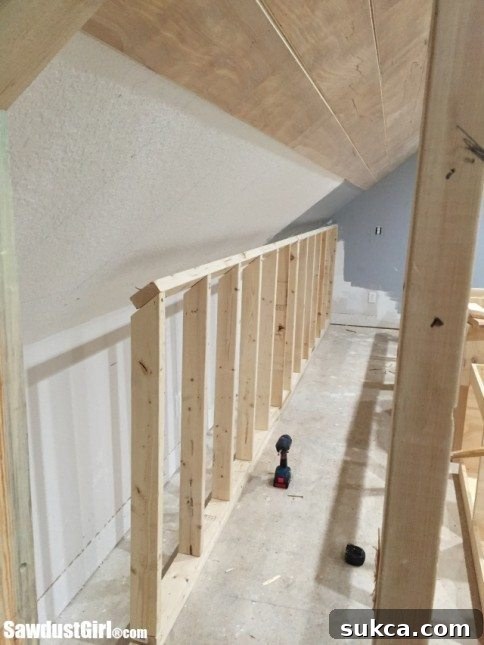 Extending the craft room wall to optimize cabinet placement