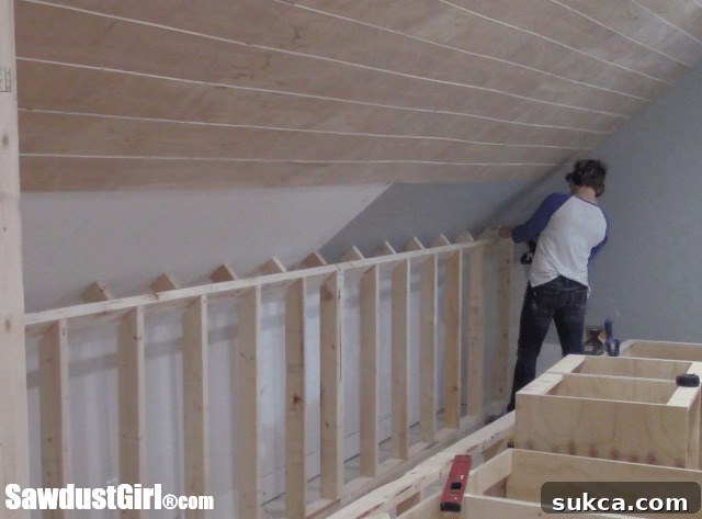 The extended wall now provides a solid foundation for cabinet installation