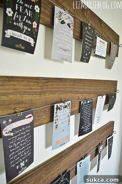 Charming DIY Wood and Wire Hanging Art Display for Home Decor