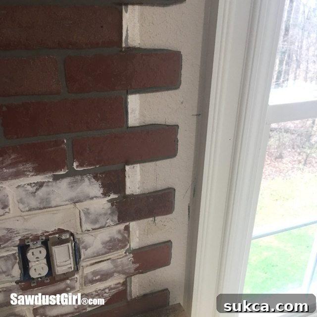 Creating Faux Brick and Plaster Wall Feature
