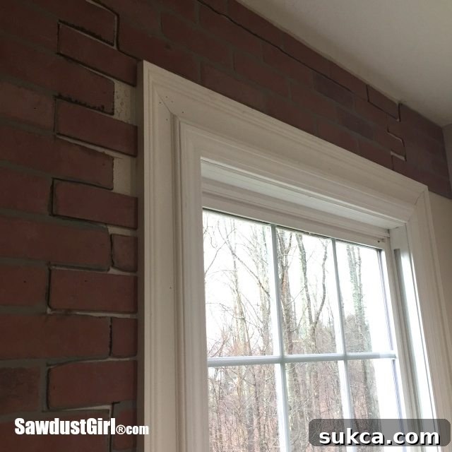 Faux brick and plaster wall
