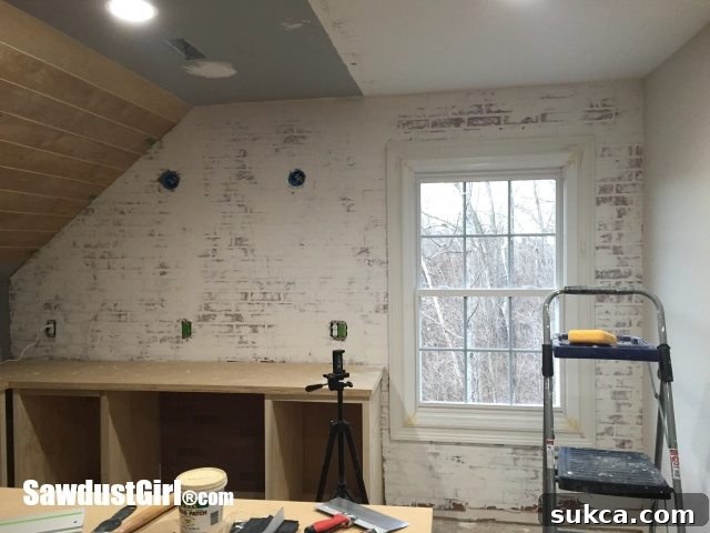 How to create a faux brick and plaster wall.