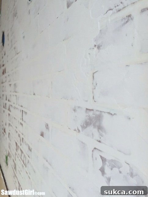 How to create a faux brick and plaster wall.