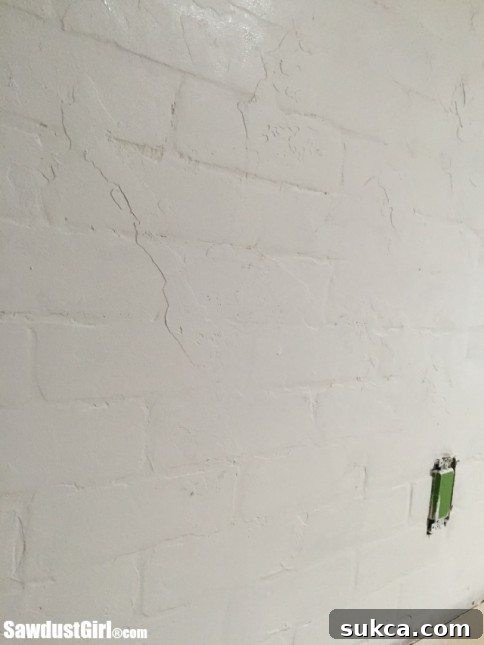 How to create a faux brick and plaster wall.