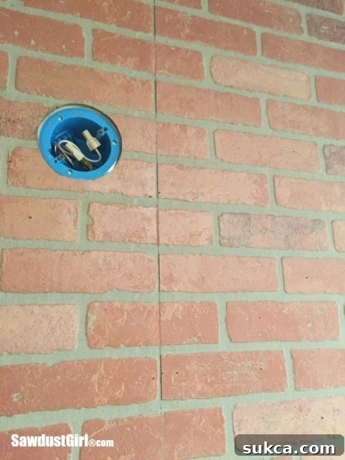 Faux brick and plaster wall