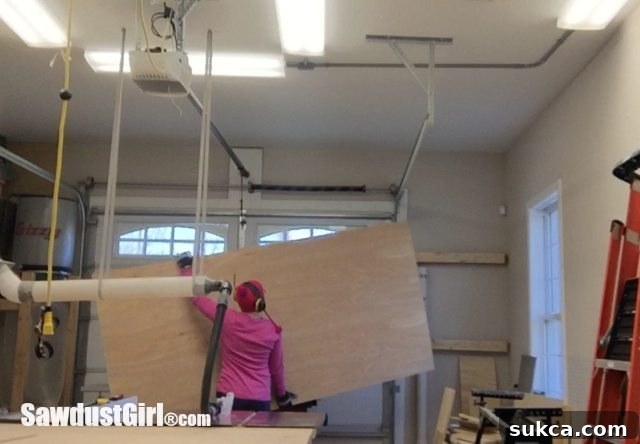Craft Room Plank Ceiling Craft Room Progress - Cutting Wood for Plank Ceiling