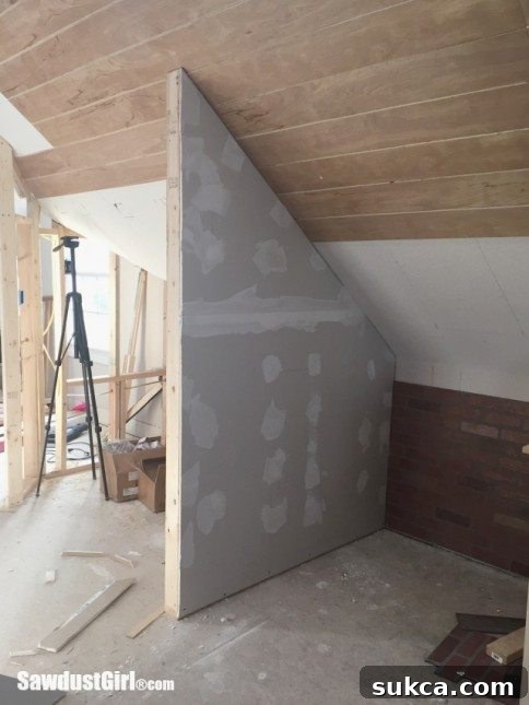 Craft Room Drywall Progress Craft Room Drywall Work - Using Scraps