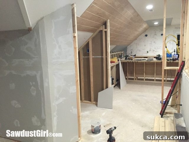 Craft Room Drywall Mudding Craft Room Drywall Mudding Progress