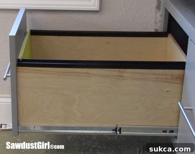 Drawers for hanging file folders finished