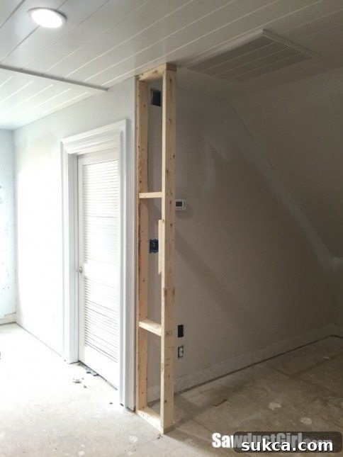 New wall construction for thermostat and light switch