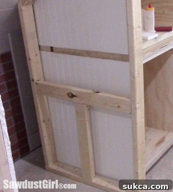 Efficient Use of Scrap Lumber in Wall Framing for Cabinet Extension
