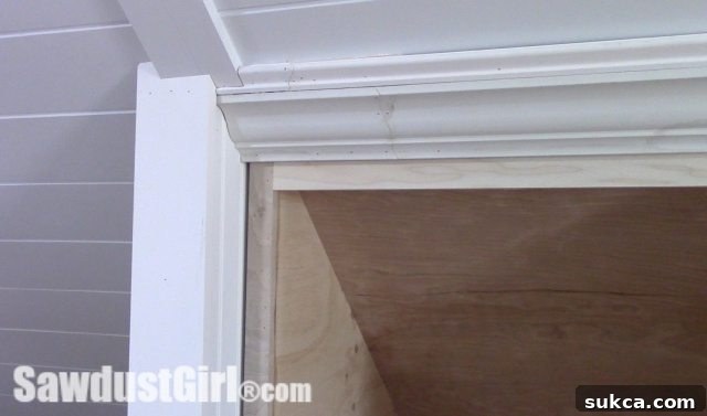 Angled ceiling trim work in progress