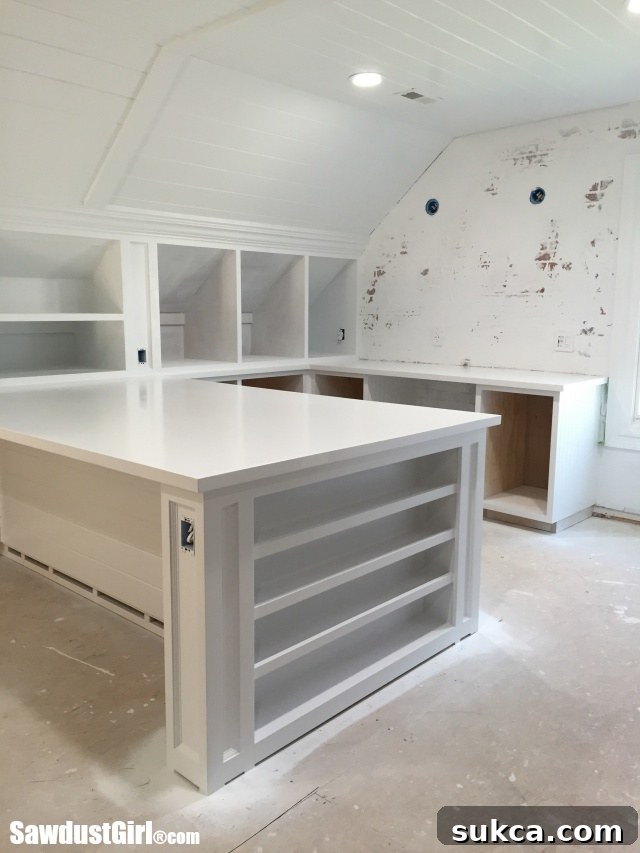 White Painted Countertops and Cabinets