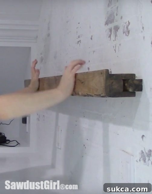 Securing the Wall Cleat for a Picture Ledge Making a Distressed Wood Picture Ledge
