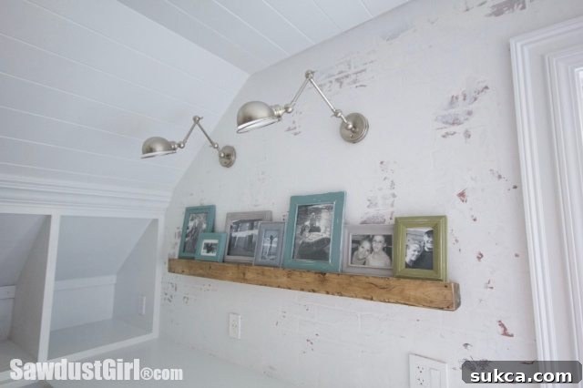 Finished DIY Faux Reclaimed Beam Picture Ledge Making a Faux Beam Picture Ledge