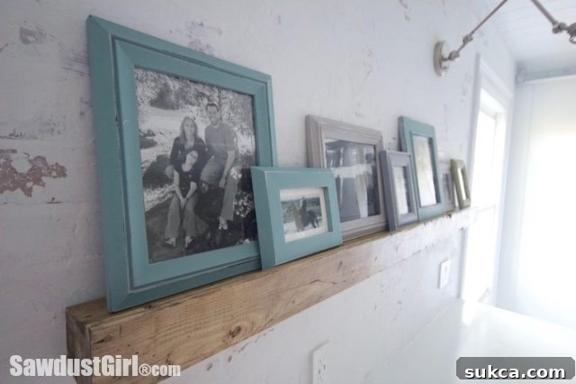 Feature Wall with Faux Reclaimed Beam Making a Faux Beam Picture Rail