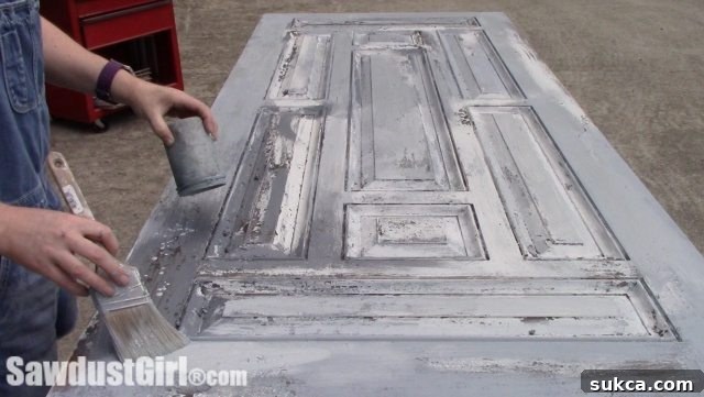 Weathered Wonders: Distressed Studio Barn Door 12 Chippy Paint Technique layering greys