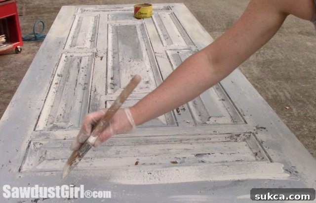 Weathered Wonders: Distressed Studio Barn Door 13 Chippy Paint Technique wax and sloppy paint