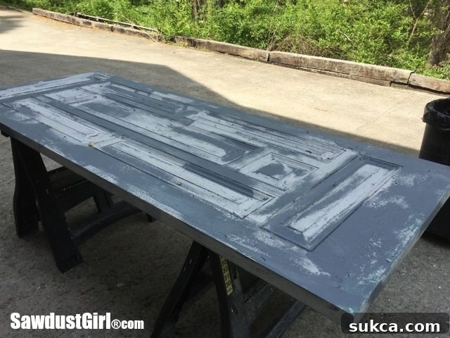 Weathered Wonders: Distressed Studio Barn Door 19 Chippy Paint Technique with final layers