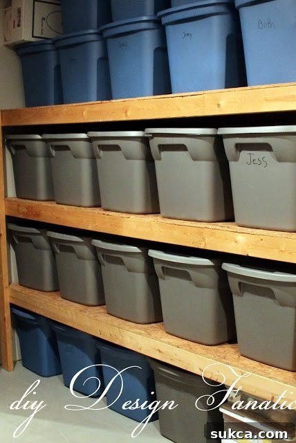 Awesome Garage Storage Solution - DIY shelving for storage bins