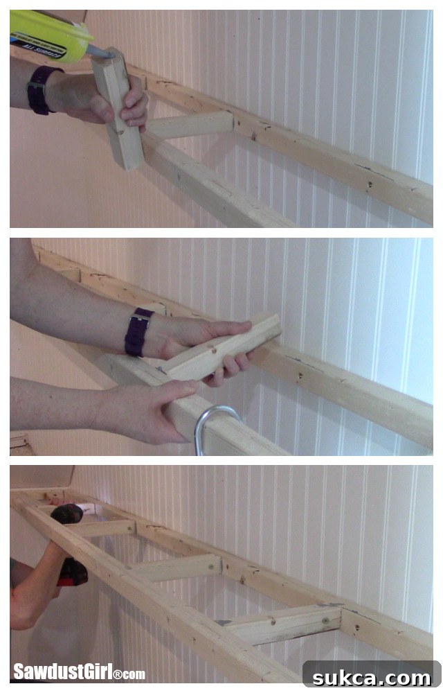 Framing the structure for wall mounted floating shelves