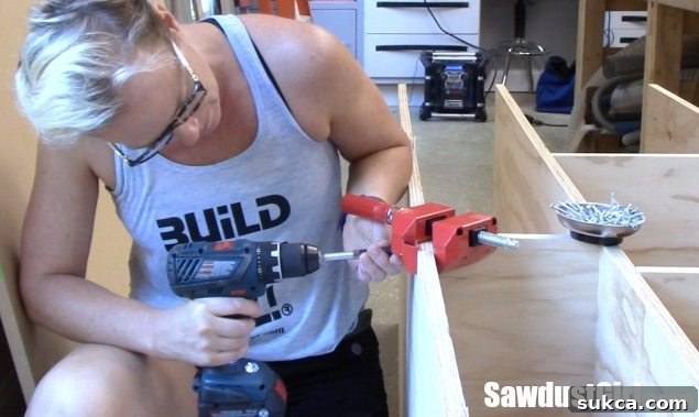 Family building memories with Bosch tools in a home DIY project