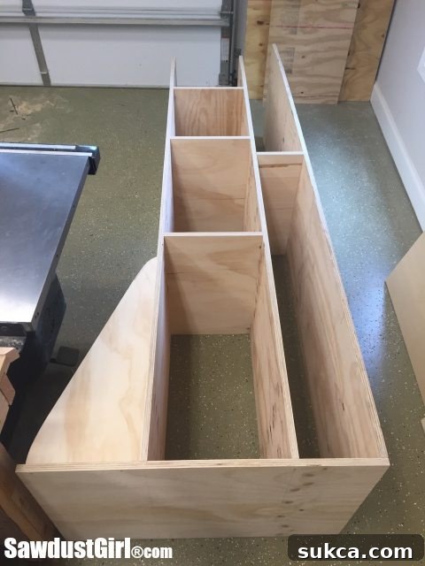DIY rolling wood storage cart