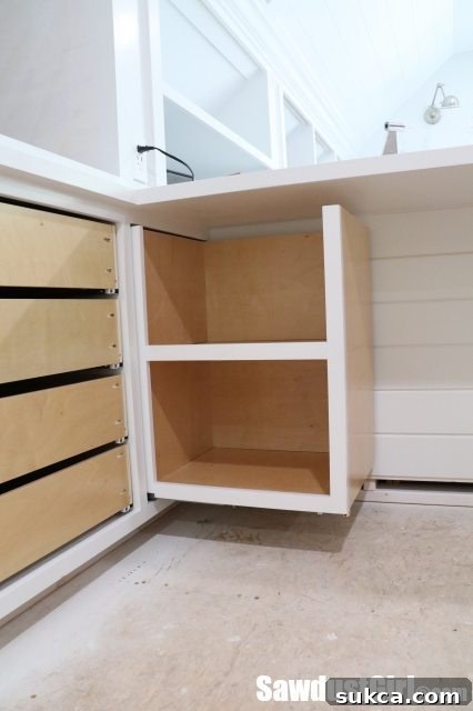 Completed Pull-Out Cabinet Storage Unit in Position