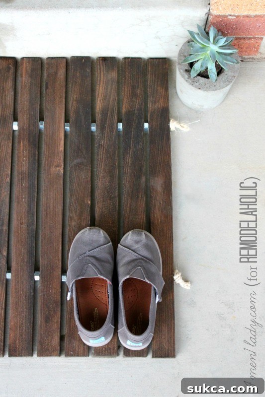 Wood Slat Door Mat