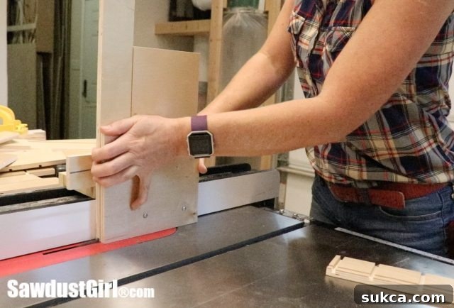 using table saw jig to build cabinet drawers