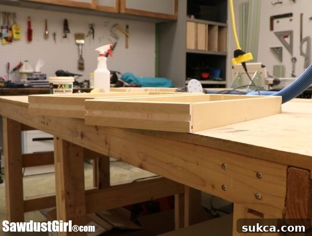 Completed dado cut on drawer side ready for wood drawer runners