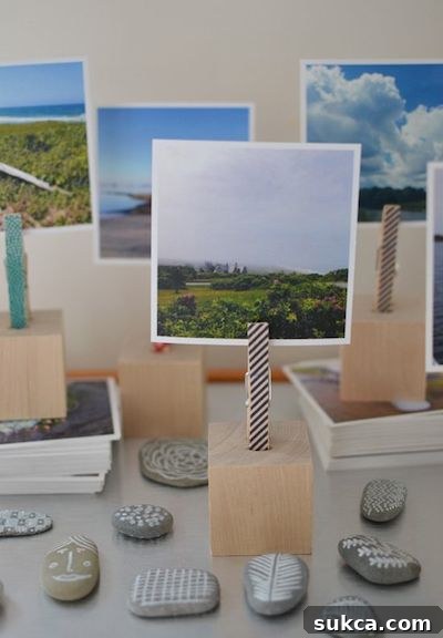 Wood Block Photo Holder