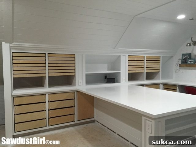 Shallow Map Drawers on Wood Drawer Runners before front installation