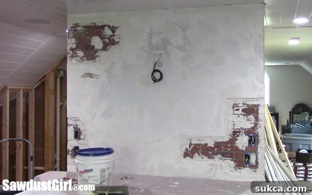Drying Process for the First Joint Compound Layer on Faux Brick Wall