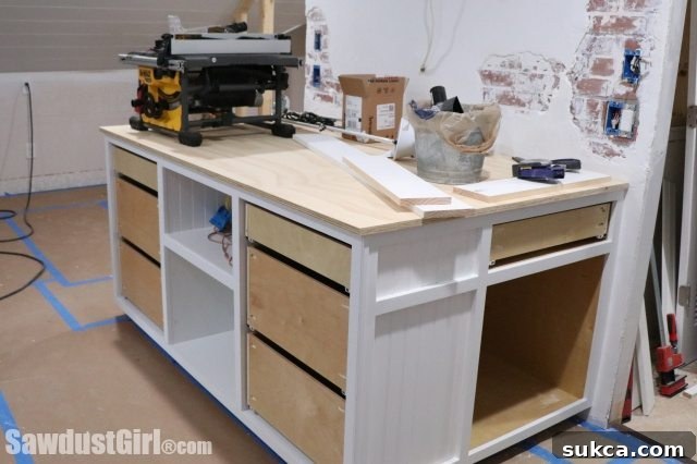 September's Home Journey 3 Loft Remodeling Update: Cutting Table Drawers Installed