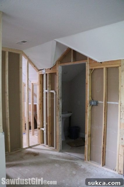 September's Home Journey 10 Loft Remodeling Update: Original Powder Room Design Dilemma