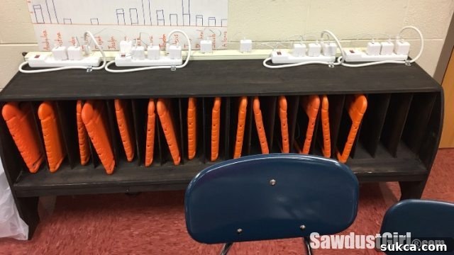 Custom iPad Cubbies with Cord Access