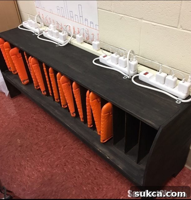 Rear View of iPad Charging Station