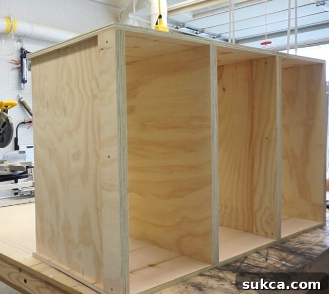 Detail of frameless cabinet construction