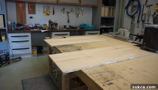 Clean underside of salvaged wood for cabinet construction