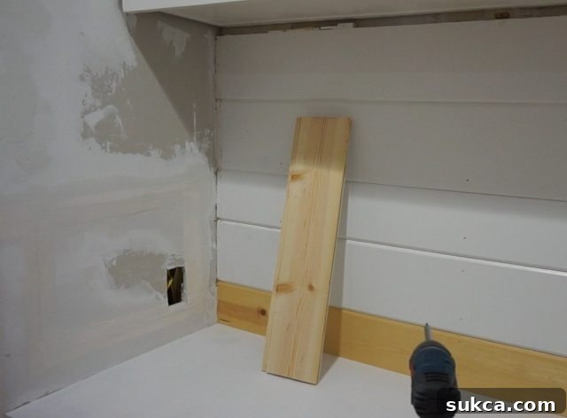 Drywall finishing for hutch Taping and mudding drywall